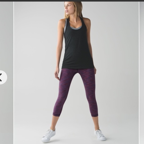 LULULEMON Wunder Under Crop II Diamond Jacquard Space Dye Blue Purple S… - Picture 5 of 14
